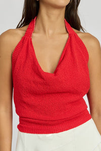 COWL NECK HALTER TOP